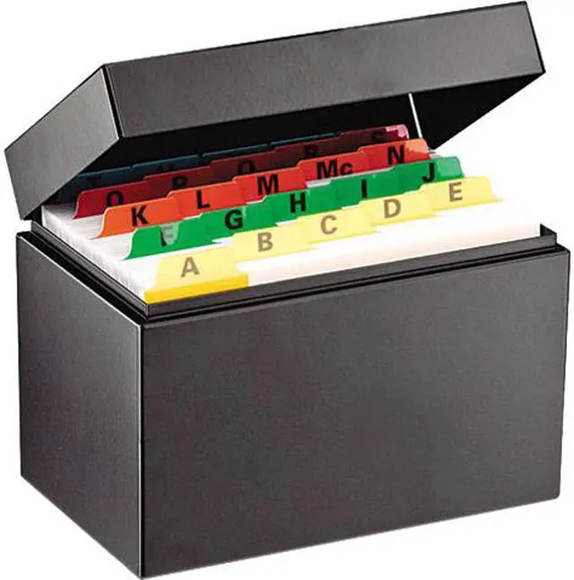 Main image of STEELMASTER by MMF Industries 263644BLA Index Card File Holds 400 4 x 6 cards, 6 3/4 x 4 1/5 x 5