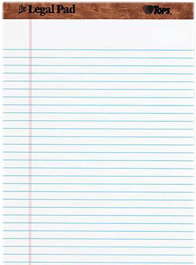Main image of Tops 75330 The Legal Pad Ruled Perforated Pads, 8 1/2 x 11 3/4, White, 50 Sheets/Pad