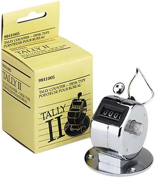 Alt view image 3 of 3 - GBC 9841005 Tally II Desk Model Tally Counter, Registers 0-9999, Chrome