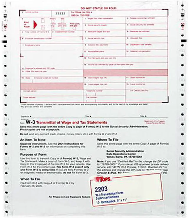 Main image of Tops 2203 OS - Business & Tax Forms