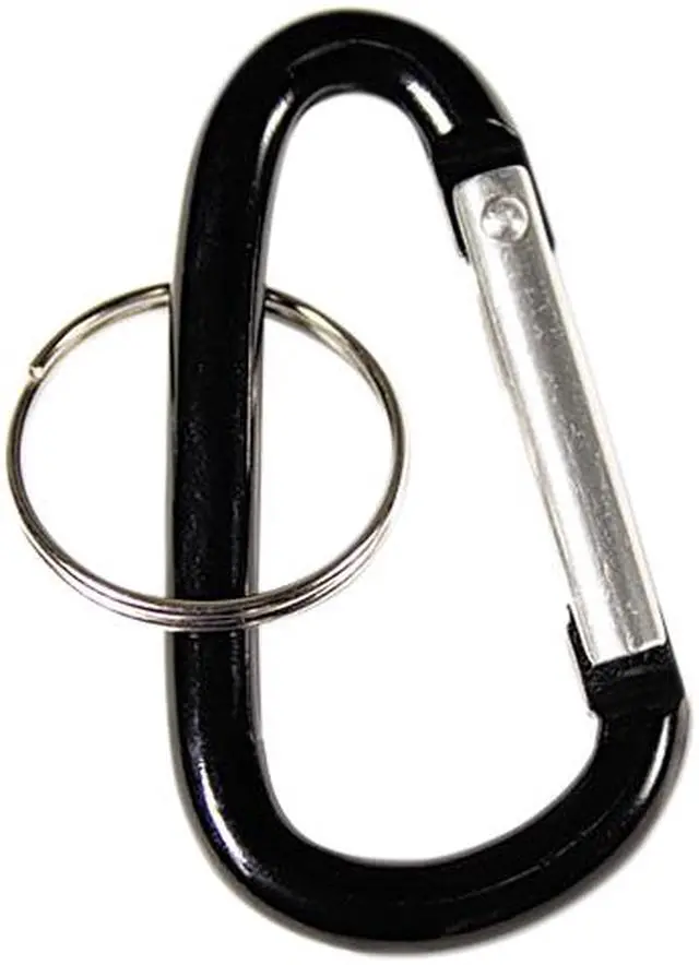 Main image of Advantus 75555 Carabiner Key Chains w/Split Key Rings, Aluminum, Black, 10/Pack