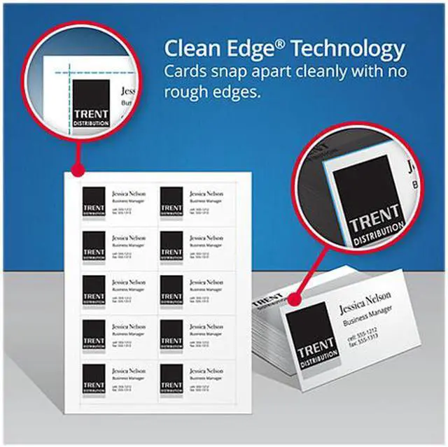 Alt view image 3 of 4 - Avery 8859 Two-Sided Printable Clean Edge Business Cards, Glossy White