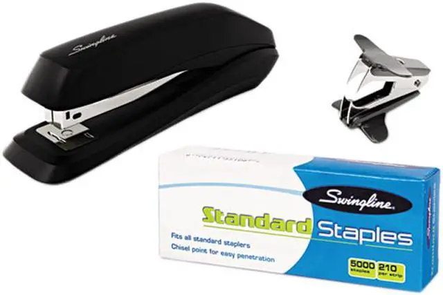 Main image of Swingline 54551 Economy Stapler Pack, with Staples and Remover, 15-Sheet Capacity, Black