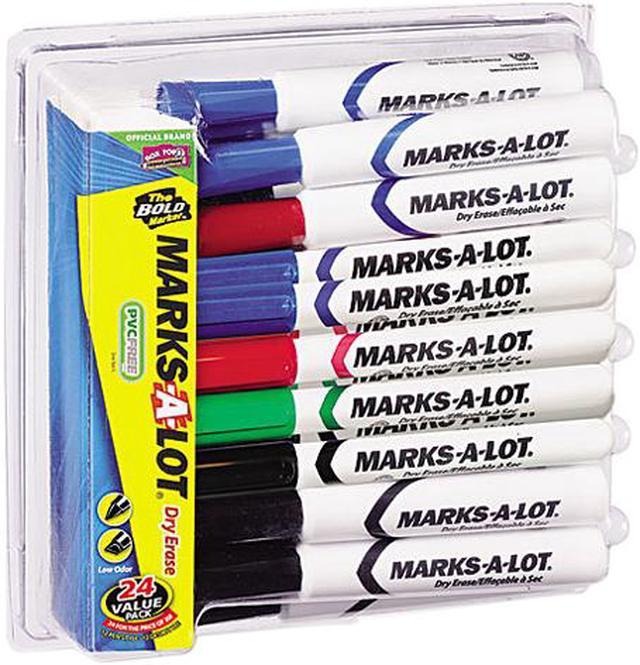 Avery Marks-A-Lot Desk/Pen-Style Dry Erase Marker Chisel/Bullet Tip  Assorted 24 