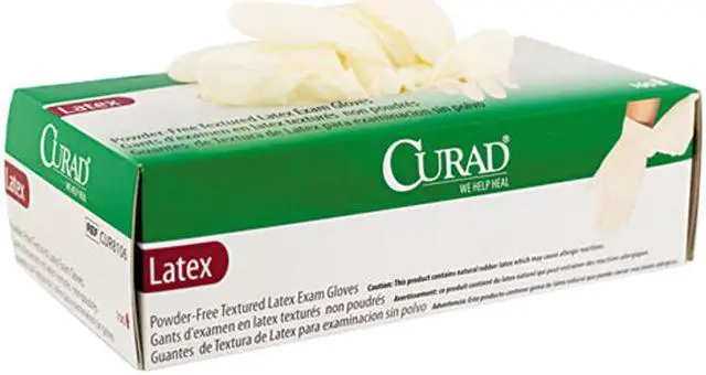Main image of Curad CUR8105 Powder-Free Latex Exam Gloves, Medium, 100/Box