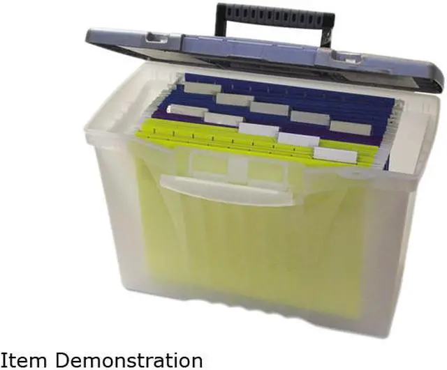 Main image of Storex 61511U01C Portable File Storage Box w/Organizer Lid, Letter/Legal, Clear