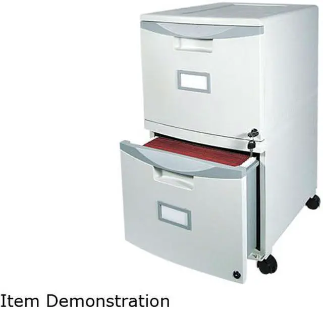 Main image of Storex 61301B01C 2-Drawer Mobile Filing Cabinet, 14-3/4w x 18-1/4d x 26h, Light Gray