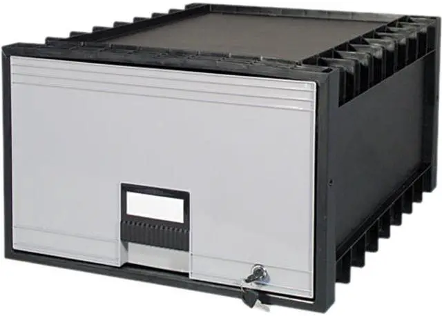 Main image of Storex 61155U01C Archive Drawer for Legal Files Storage Box, 24" Depth, Black/Gray