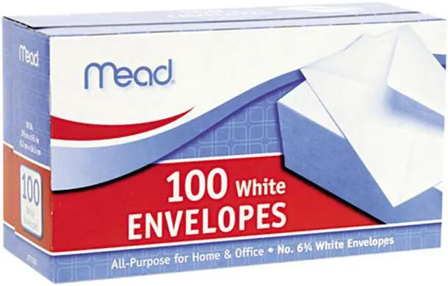 Main image of Mead 75100 Business Envelope, 3 5/8 × 6 1/2, 20 lb, White, 100/Box