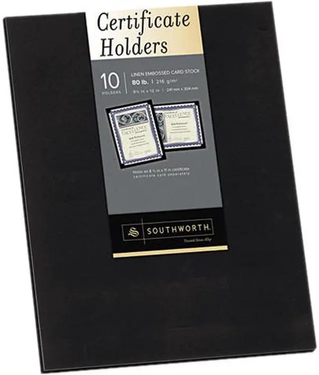 Main image of Southworth PF18 Certificate Holder, 12 x 9-1/2, Black, 10/Pack