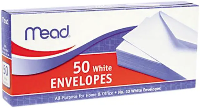 Main image of Mead 75050 Business Envelope, 4 1/8 x 9 1/2, 20 lb, White, 50/Box