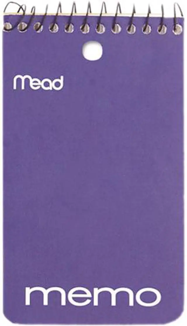Main image of Mead 45354 Memo Book, College Ruled, 3" x 5", Wirebound, Punched, 60 Sheets, Assorted