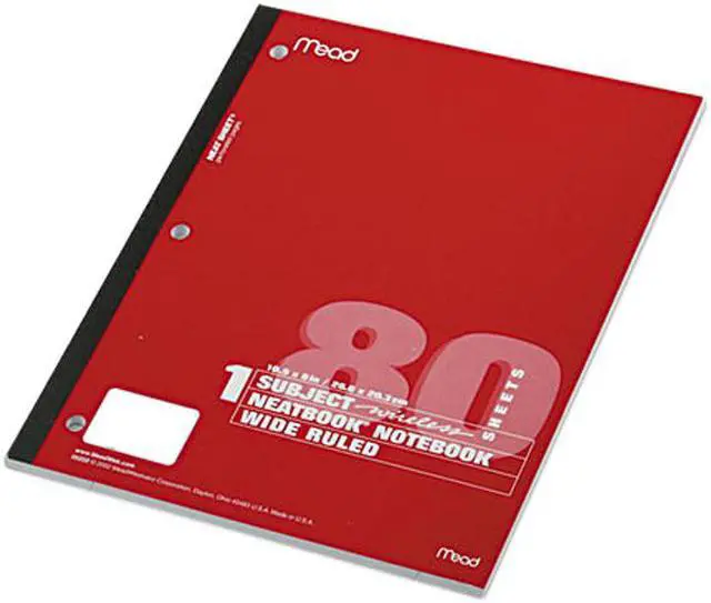 Main image of Mead 05222 Single Subject Notebooks, Wide Margin/Rule, 8 x 10-1/2, WE, 80 Sheets/Pad