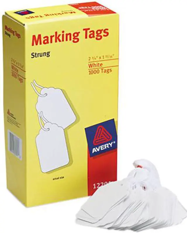 Main image of Avery Marking Tags, Strung, 2-3/4" x 1-11/16", 1,000 Tags (12201)