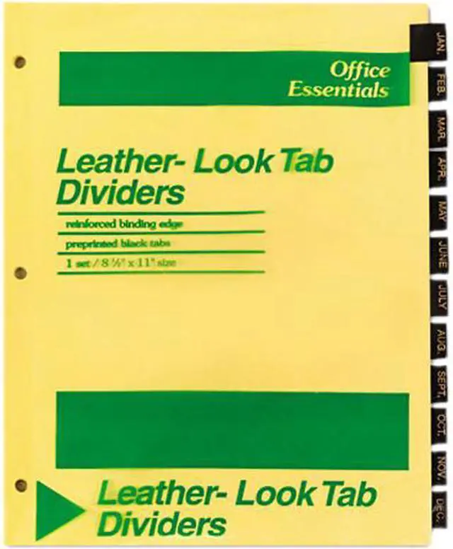 Main image of Avery 11484 Office Essentials Printed Tab Index Divider Set, 12-Tab, Months, Black, 12/Set