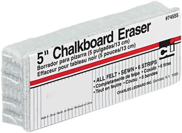 Main image of Charles Leonard 74555 5-Inch Chalkboard Eraser, Wool Felt, 5w x 2d x 1h