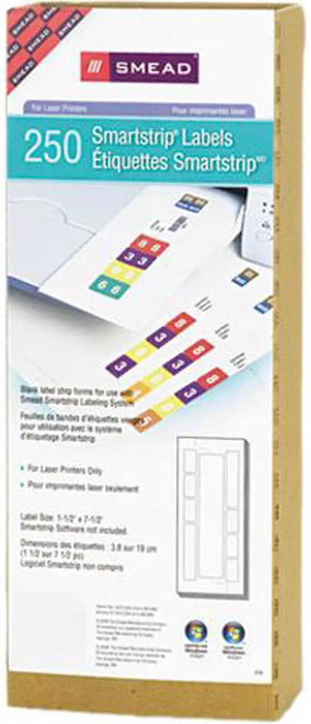 Main image of Smead 66004 Smartstrip Refill Label Kit, 250 Label Forms/Pack, Laser, 250/Pack