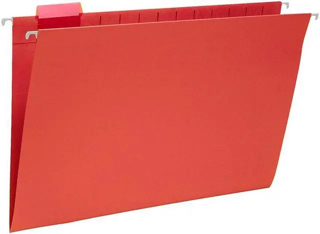 Alt view image 2 of 2 - Smead 64167 Hanging File Folders, 1/5 Tab, 11 Point Stock, Legal, Red, 25/Box