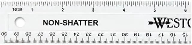 Main image of Westcott 13862 Non-Shatter Ruler, 12" Length, Clear