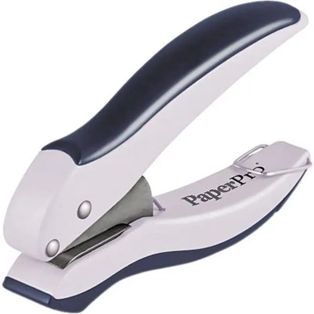 Main image of PaperPro 2402 10-Sheet Capacity One-Hole Punch, Rubber Handle, Gray