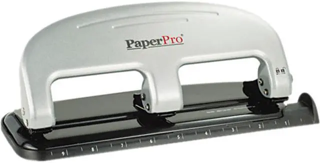 Main image of PaperPro 2220 Three-Hole Punch, 20 Sheet Capacity, Black/Silver