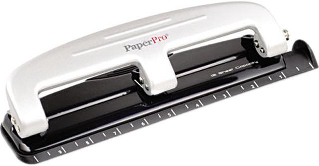 PaperPro 2101 12-Sheet Capacity Three-Hole Punch, Rubber Base