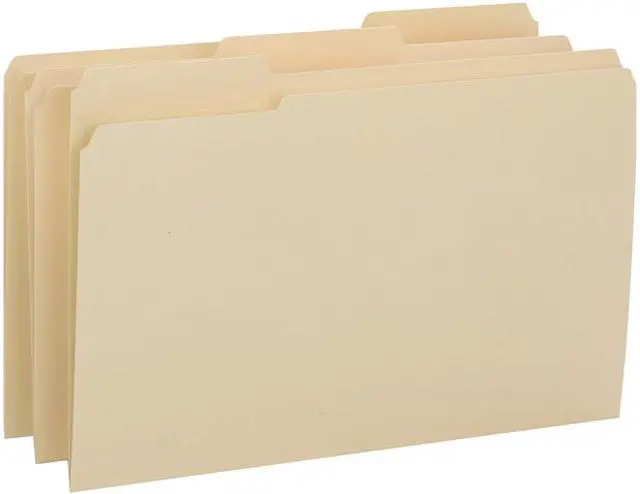 Main image of Smead 15434 File Folders, 1/3 Cut Reinforced Tab, Legal, Manila, 100/Box