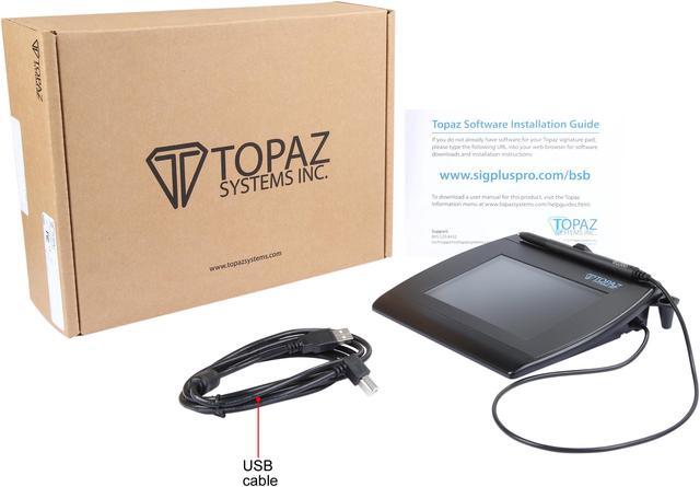 Alt view image 7 of 6 - Topaz SigGem Color 5.7 T-LBK57GC Series Dual Serial/Virtual Serial via USB Backlit T-LBK57GC-BBSB-R Signature Capture Pad