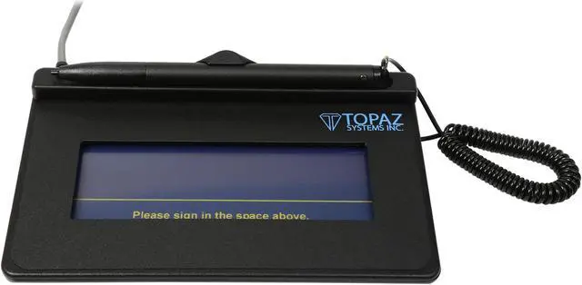 Alt view image 3 of 6 - Topaz SigLite 1x5 T-S460 Series Virtual Serial via USB T-S460-BSB-R Signature Capture Pad