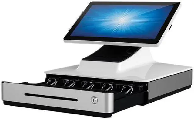 Alt view image 4 of 8 - Elo E833933 PayPoint Plus for Windows POS System with 15" PCAP Touch Display, Barcode Scanner, Receipt Printer, MSR, Cash Drawer, Win 10 - White