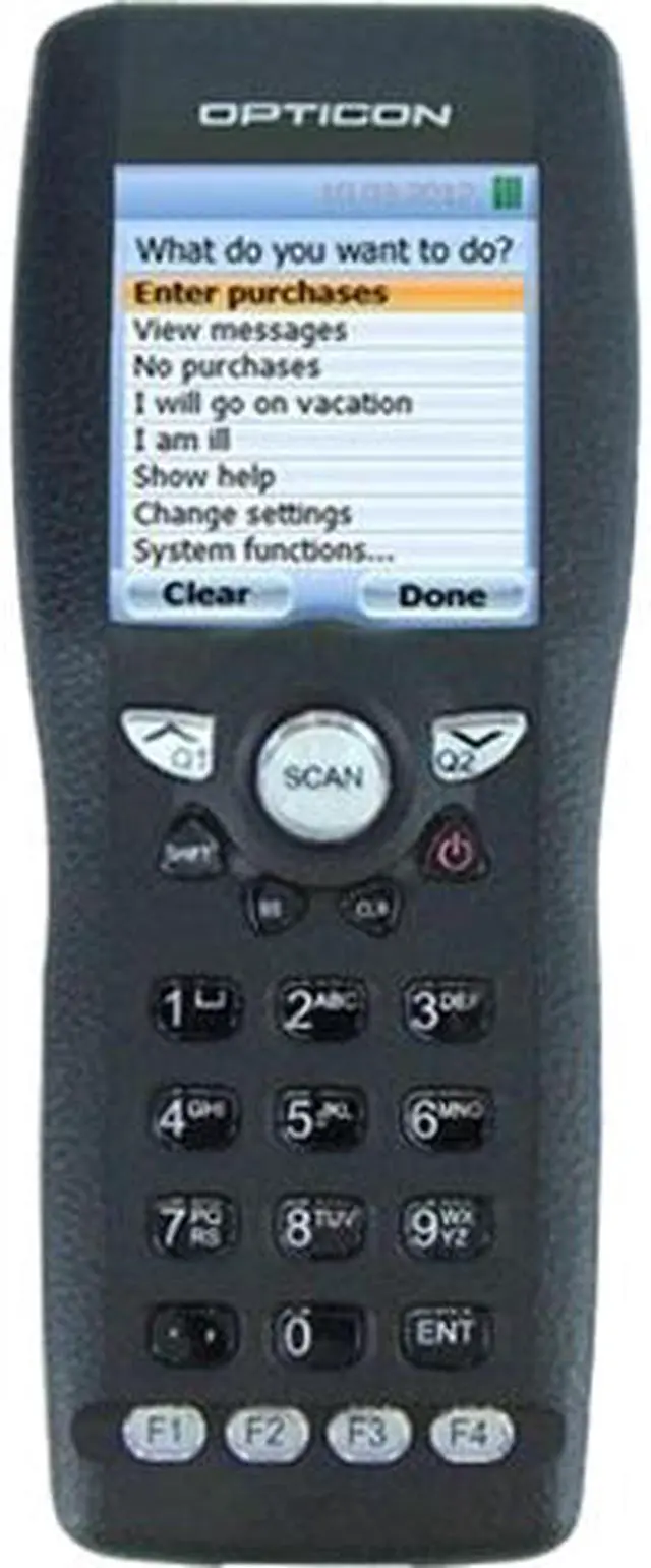 Main image of Opticon OPH-1005-SK1 OPH-1005 Mobile Computer, Batch Mobile Computer, 1D Laser Scanner, 2MB RAM/64 MB Internal Micro SD, 23 key Phone-Style keypad, Color Non-Touch Screen