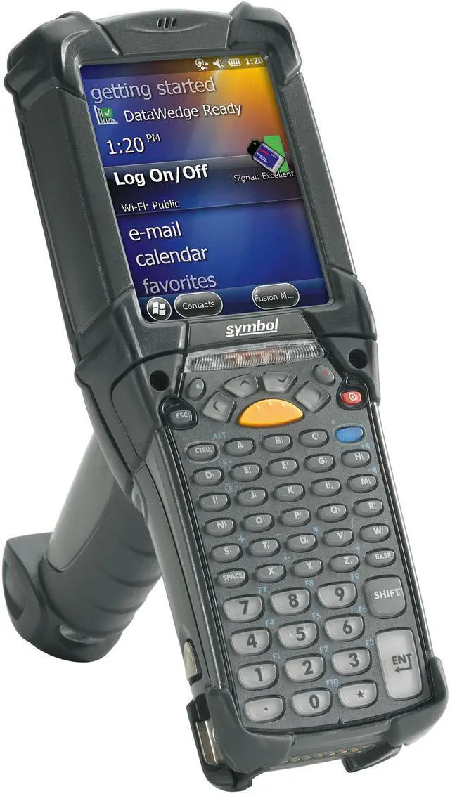 Alt view image 3 of 4 - Zebra MC9200 Series Gun-style 43-key Numeric Mobile Computer with 3.7” Color Touch LCD/1GB RAM/2 GB Flash - MC92N0-GJ0SYFAA6WR