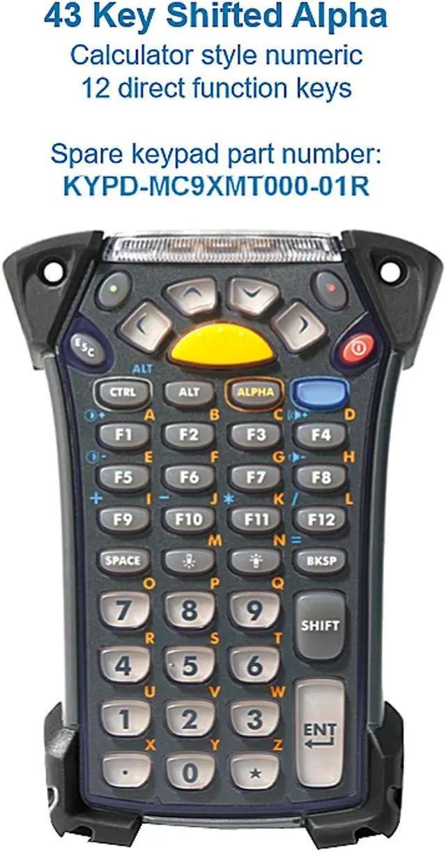 Alt view image 4 of 4 - Zebra MC9200 Series Gun-style 43-key Numeric Mobile Computer with 3.7” Color Touch LCD/1GB RAM/2 GB Flash - MC92N0-GL0SYFQA6WR