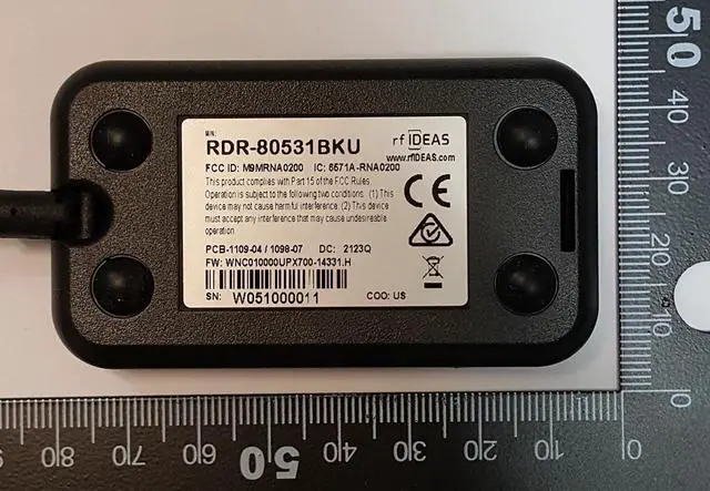 Alt view image 2 of 2 - RF IDEAS RDR-80531BKU WAVE ID Plus Mini V3 Black USB Keystroke Reader