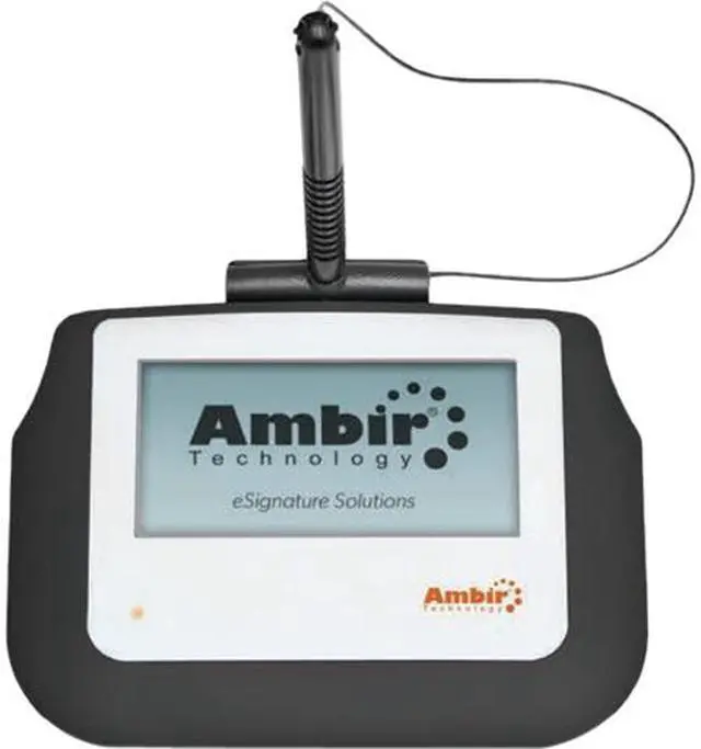 Main image of Ambir ImageSign Pro 110 Electronic Signature Capture Pad, 4" x 2" Backlit Display, 320 x 160, 104 dpi, Built-in AES Encryption, USB - SP110-S2
