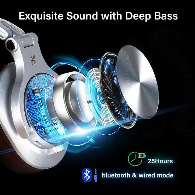 Alt view image 7 of 7 - Oneodio Fusion A70 Bluetooth Headphones Stereo Over Ear Wireless Headset Professional Recording Studio Monitor DJ Headphones