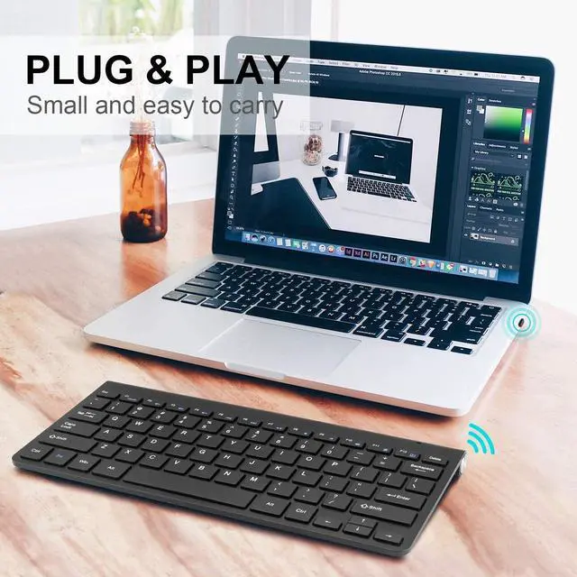 Alt view image 5 of 6 - Wireless Keyboard for Computer Keyboard Wireless Mini USB for PC Laptop Ergonomic Keycaps Noiseless keyboard Silent Keyboards