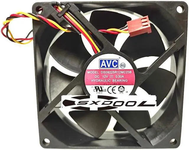 Alt view image 3 of 4 - 92mm Case Fan AVC 9225 DS09225R12MC238 12V 0.3A 3 Wires Cooling