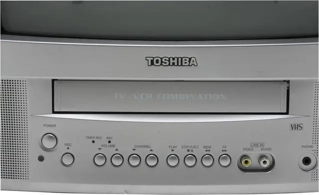 Alt view image 5 of 6 - TOSHIBA MV13Q41 13" Silver TV w/ VCR Combo