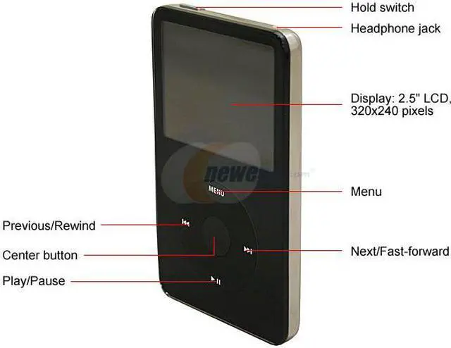Alt view image 3 of 5 - Apple iPod video (Late 2006) 2.5" Black 30GB MP3 / MP4 Player MA446LL/A
