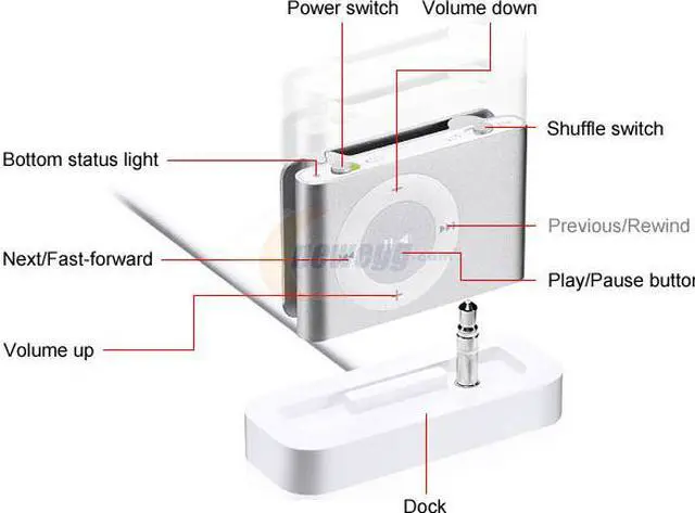 Alt view image 3 of 5 - New - Apple iPod Shuffle 1GB Silver MA564LL/A