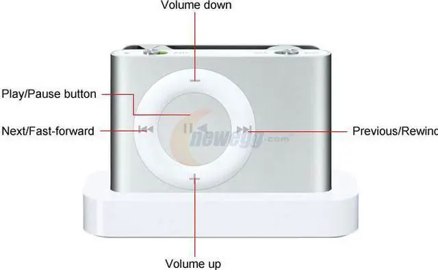 Alt view image 4 of 5 - New - Apple iPod Shuffle 1GB Silver MA564LL/A