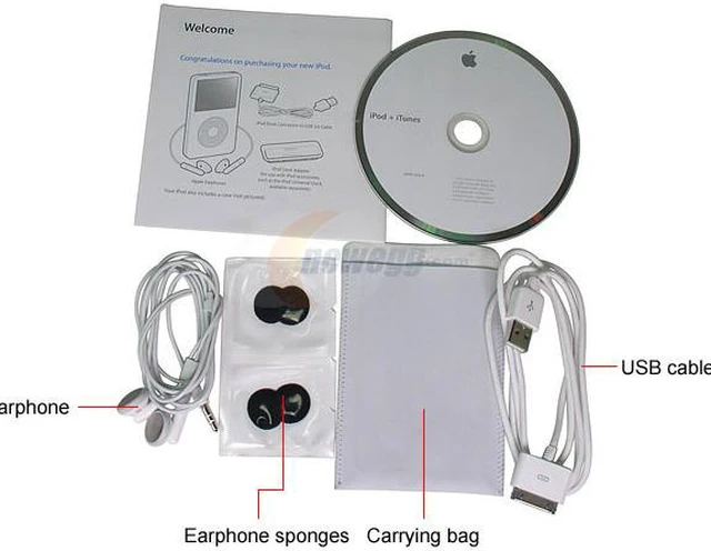 Alt view image 8 of 9 - Apple iPod video 2.5" White 60GB MP3 / MP4 Player MA003LL/A