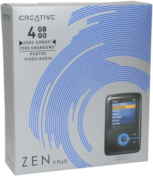 Alt view image 2 of 2 - Creative ZEN V Plus 1.5" Black & Blue 4GB MP3 Player