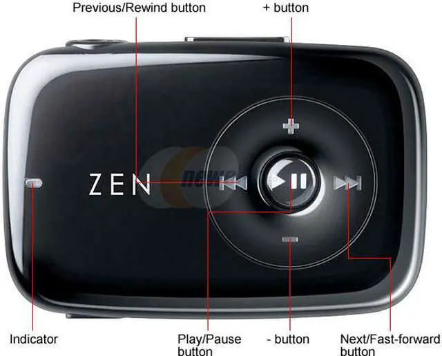 Alt view image 2 of 5 - Creative ZEN STONE Black 1GB MP3 Player