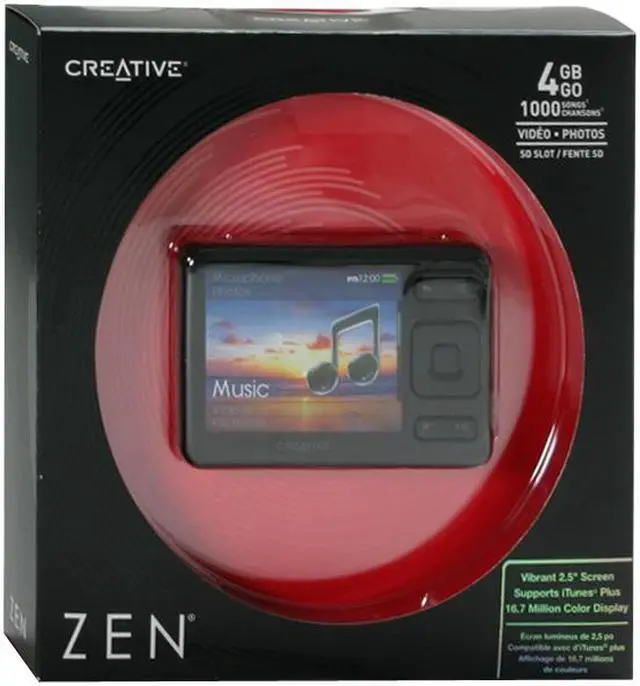 Alt view image 6 of 6 - Creative ZEN 2.5" Black 4GB MP3 / MP4 Player