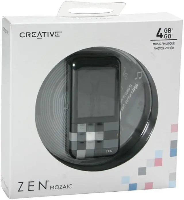 Alt view image 12 of 12 - Creative ZEN Mozaic 1.8" Black 4GB MP3 / MP4 Player