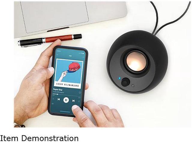 Alt view image 6 of 7 - Creative Pebble V3 2.0 Bluetooth Speaker System - 8 W RMS - Black - Desktop - 100 Hz to 17 kHz - USB