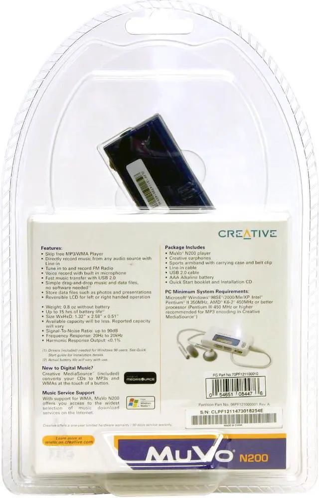 Alt view image 2 of 2 - Creative Dark Blue & White 256MB MP3 Player 70PF121100010