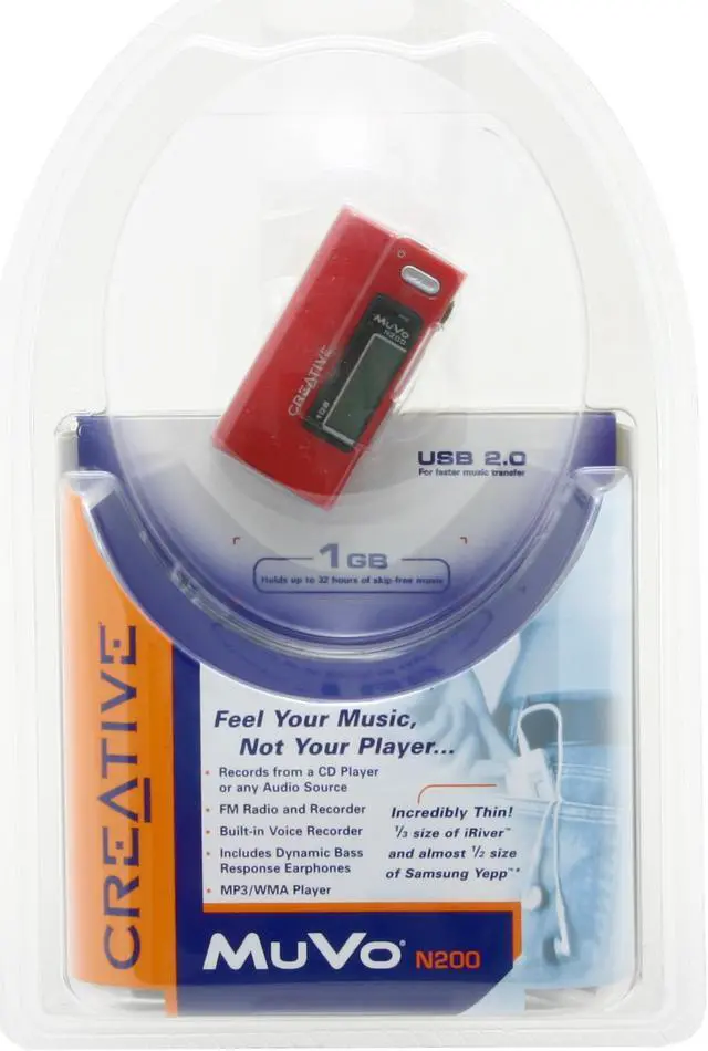 Alt view image 2 of 3 - Creative MuVo Red 1GB MP3 Player 70PF121300000